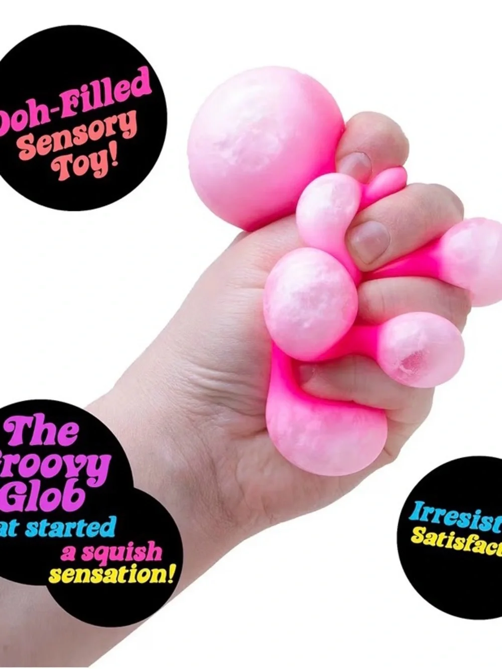 Schylling NeeDoh Original - The Groovy Glob - Sensory Fidget Toy - Pink - NWT